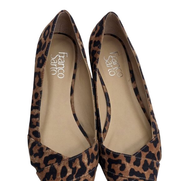 Women's - Franco Sarto Halissa Leopard Pointed Toe Flats, Size 7 - Picture 4 of 8